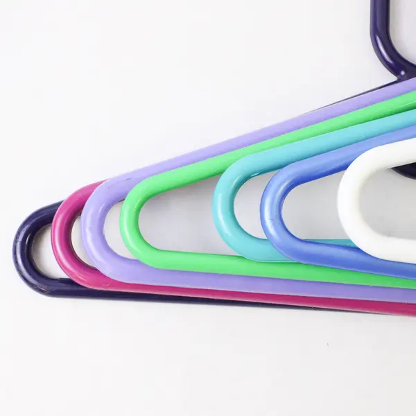Mixed Lot of 10 Plastic Clothes Hangers Varied Colors