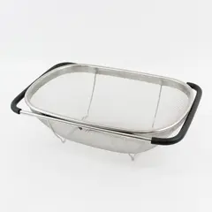 Over Sink Stainless Steel Mesh Adjustable Colander Strainer