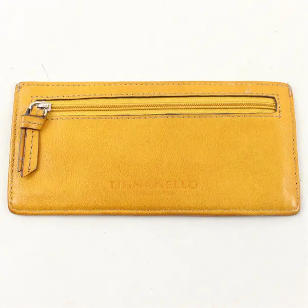 Tignanello Yellow Leather Slim Card Holder Wallet