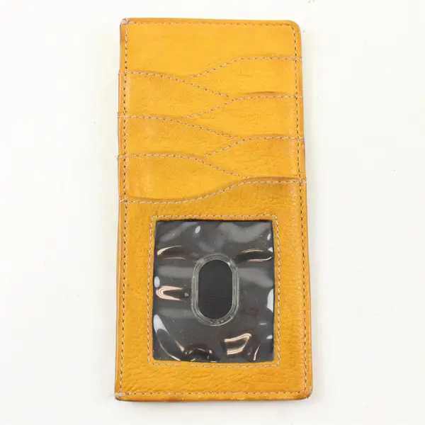 Tignanello Yellow Leather Slim Card Holder Wallet