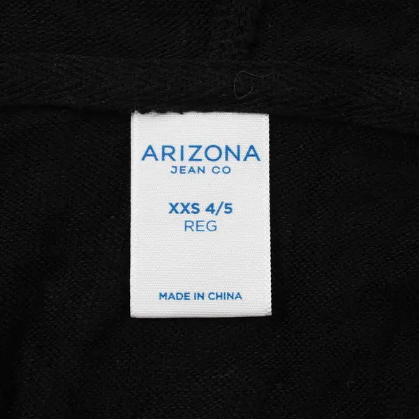 Arizona Jean Black Zip-Up Jacket Sequin Detail Girls' XXS 4/5