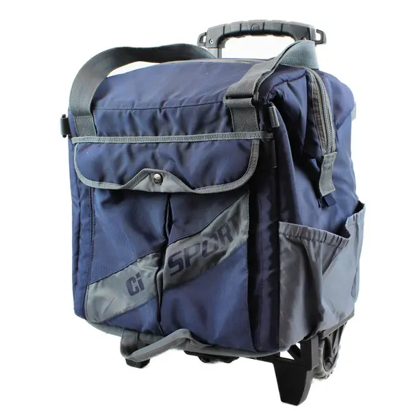 Ci-Sport Blue/Gray Rolling Collapsible Cooler Bag Backsaver Straps Sports/Travel