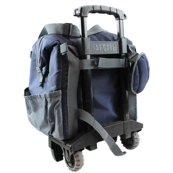 Ci-Sport Blue/Gray Rolling Collapsible Cooler Bag Backsaver Straps Sports/Travel