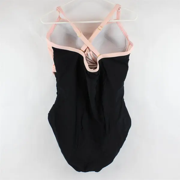Hilor Pink and Black One-Piece Swimsuit Women's Size 16