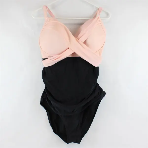 Hilor Pink and Black One-Piece Swimsuit Women's Size 16