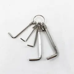 Lot of 5 Allen Wrenches Hex Keys L-Shaped Steel Tool Set - Used