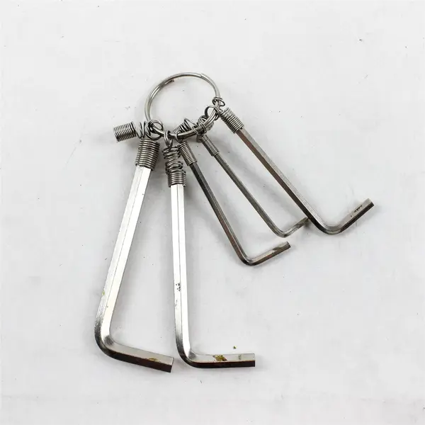 Lot of 5 Allen Wrenches Hex Keys L-Shaped Steel Tool Set - Used