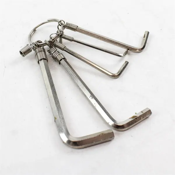 Lot of 5 Allen Wrenches Hex Keys L-Shaped Steel Tool Set - Used