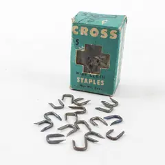 Vintage WW Cross Blue Box #5 Wire Cloth Staples - Open Box Unused