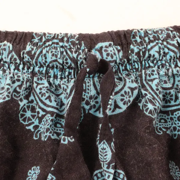 Blue and Black Cotton Lounge Pants Women's L/XL
