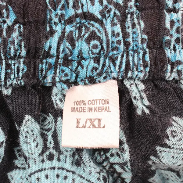 Blue and Black Cotton Lounge Pants Women's L/XL