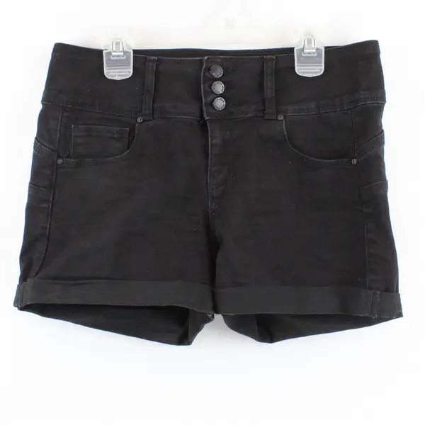 Wax Jean Solid Black Shorts Women's Medium