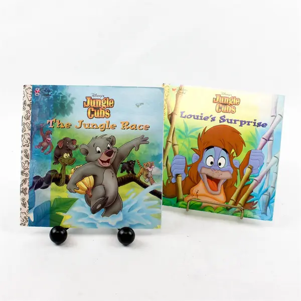 Lot of 2 Golden Books Disney Jungle Cubs Louie's Surprise & The Jungle Race
