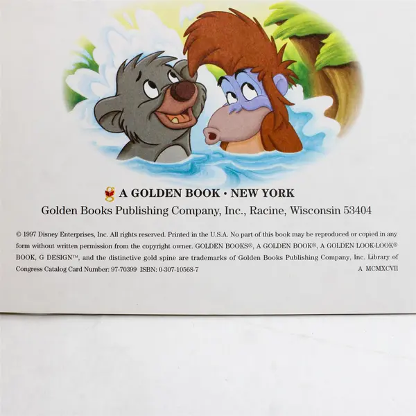 Lot of 2 Golden Books Disney Jungle Cubs Louie's Surprise & The Jungle Race