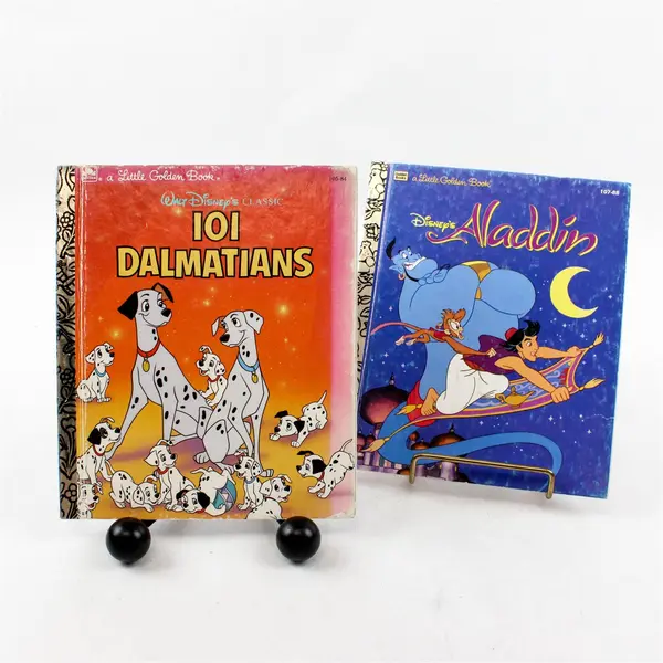 Lot of 2 A Little Golden Books Walt Disney 101 Dalmatians 1991 Aladdin 1992
