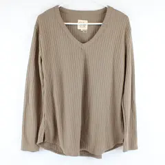 Chaser Brown V-Neck Waffle Knit Long-Sleeved Shirt Women's Medium