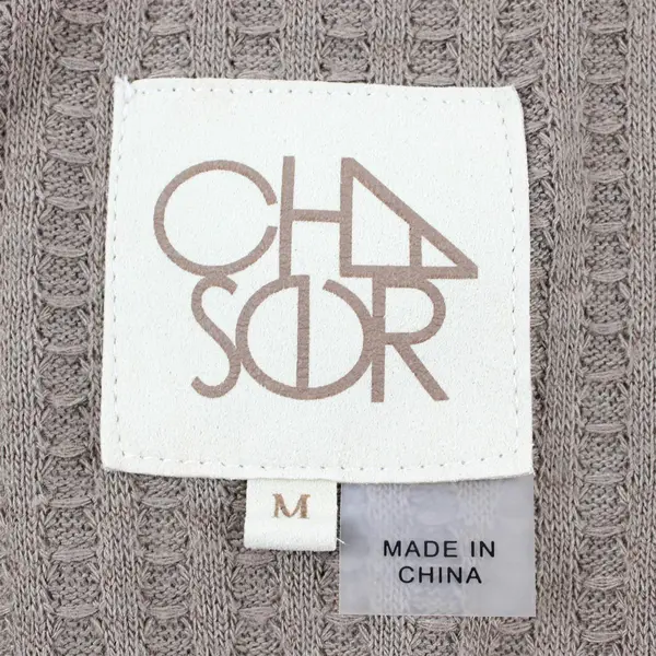 Chaser Brown V-Neck Waffle Knit Long-Sleeved Shirt Women's Medium