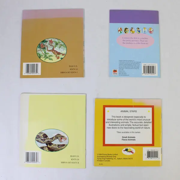 Lot of 4 Kids Paperbacks: Emma Stars, Disney Princess, Golden Snakes/Frogs