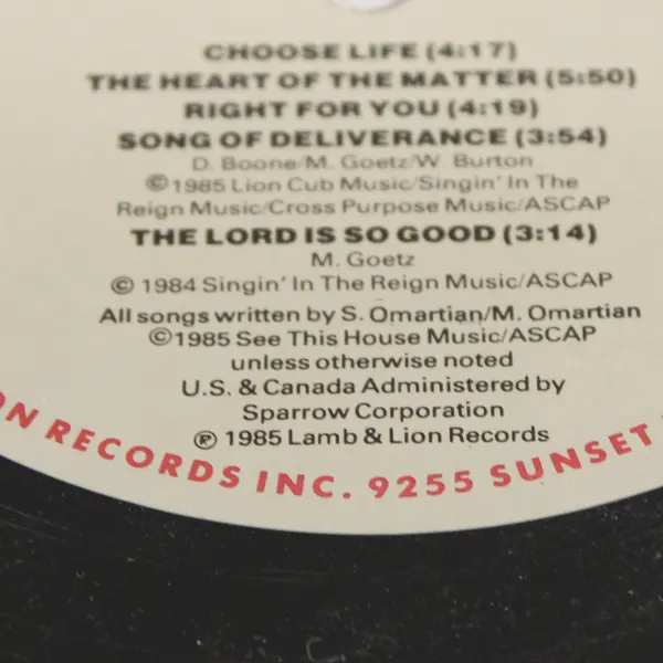 Debby Boone Choose Life 12" Vinyl Record