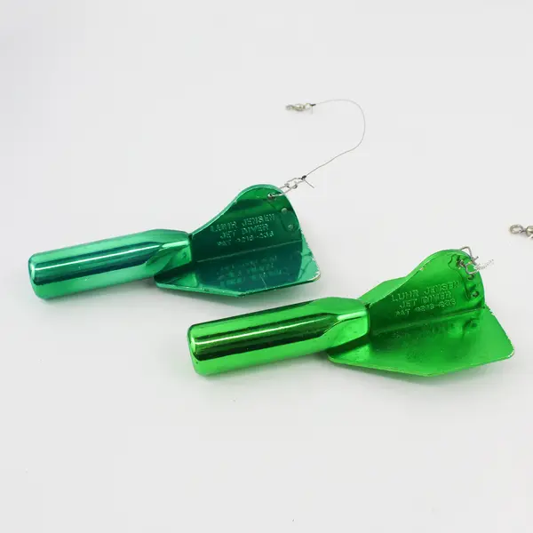 Lot of 2 Luhr Jensen Jet Diver Metallic Green Lures 6"