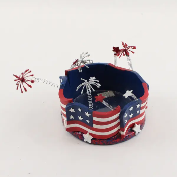 Kohl's 4th of July American Flag Patriotic Candle Holder 3" Diameter