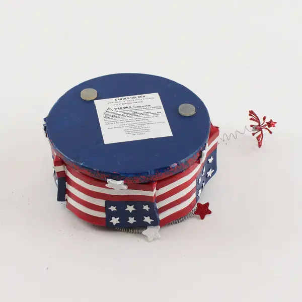 Kohl's 4th of July American Flag Patriotic Candle Holder 3" Diameter