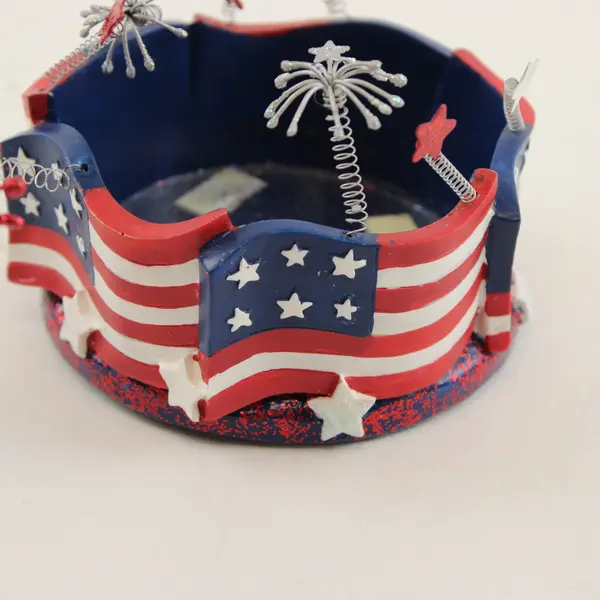 Kohl's 4th of July American Flag Patriotic Candle Holder 3" Diameter