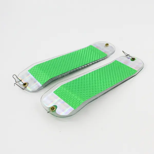 Lot of 2 Green Mini Hot Spot Salmon Fishing Flashers