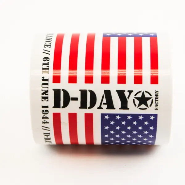 D-Day WW2 Normandy France American Flag Ceramic Coffee Mug