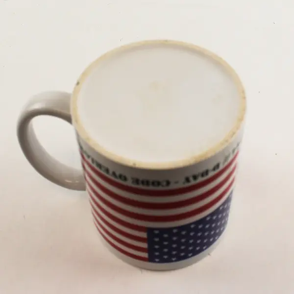 D-Day WW2 Normandy France American Flag Ceramic Coffee Mug