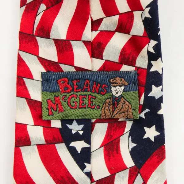 Vintage Beans McGee American Flag Cotton Necktie 56"
