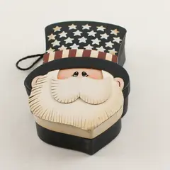 Vintage 4th of July Uncle Sam Cardboard Box Ornament