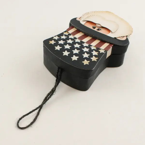 Vintage 4th of July Uncle Sam Cardboard Box Ornament