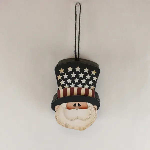 Vintage 4th of July Uncle Sam Cardboard Box Ornament