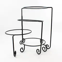 Unbranded/Unmarked Solid Black Color 4-Tier Metal Pie Plate Holder 14.75" Tall