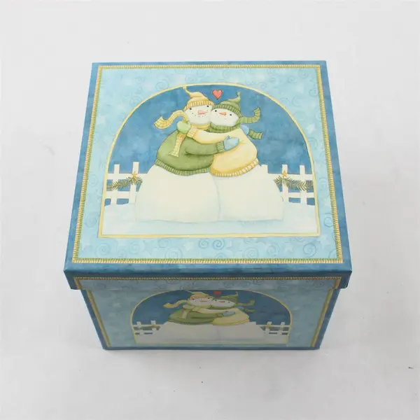 Set of 3 Lindy Bowman Company Happy Holidays Snowman Family Nesting Gift Boxes