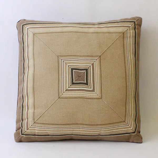 Lot Of 3 Unbranded Matching Brown/Beige Striped Small 12" Square Throw Pillows
