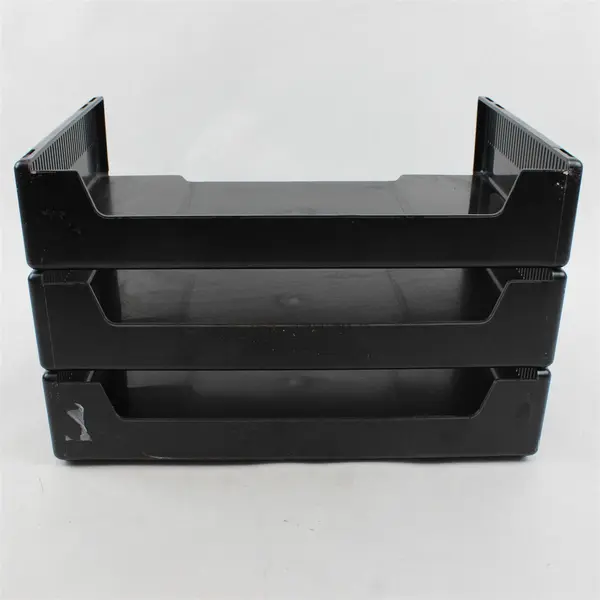 Set of 3 Stacking Desktop File Tray Organizers Black