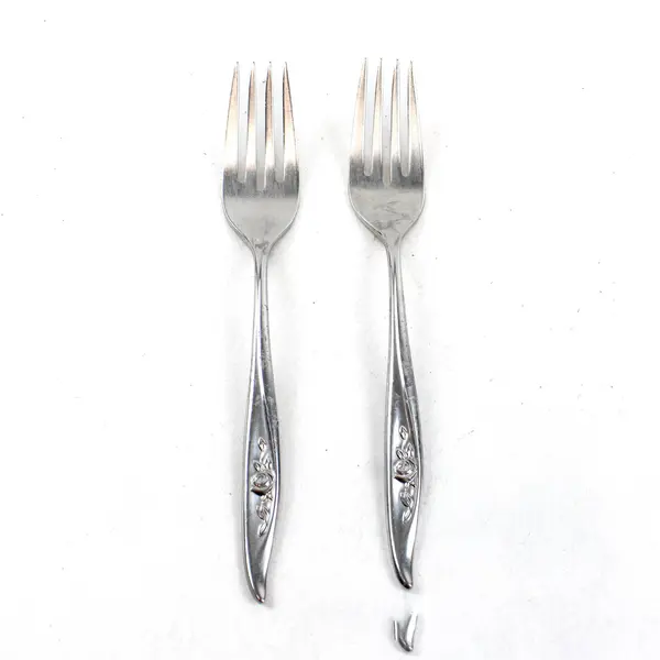 Lot of 2 Reed & Barton Florentine Rose Stainless Steel Salad Forks 6.5"