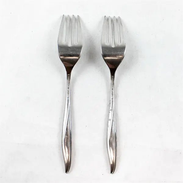 Lot of 2 Reed & Barton Florentine Rose Stainless Steel Salad Forks 6.5"