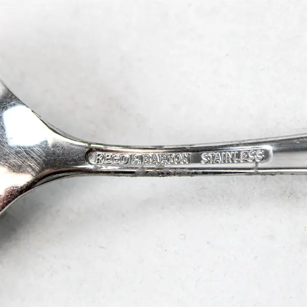Lot of 2 Reed & Barton Florentine Rose Stainless Oval Soup Spoons 6.75"