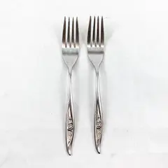 Lot of 2 Reed & Barton Florentine Rose Stainless Dinner Forks 7.25"