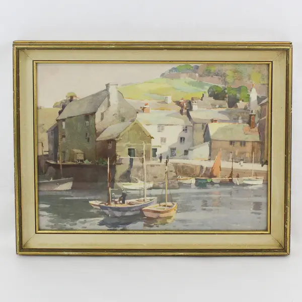 Ramsgate Harbor by Frank Neville Watercolor Print Framed 14-1/2" x 18-1/4"