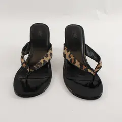 Mossimo Leopard Print Black Heel Sandals Women's US Size 10