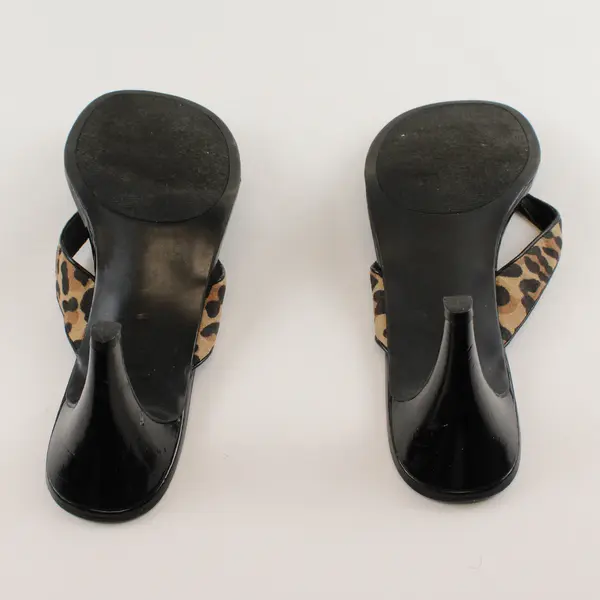 Mossimo Leopard Print Black Heel Sandals Women's US Size 10