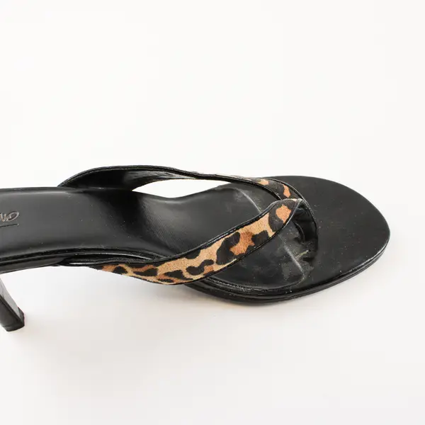 Mossimo Leopard Print Black Heel Sandals Women's US Size 10