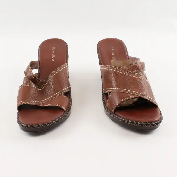 Naturalizer Brown Leather Wedge Sandals Women's US Size 9.5M