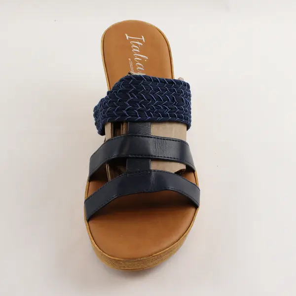 Italiana by Italian Shoemakers Blue Strap Wedge Sandals Women's US Size 11M