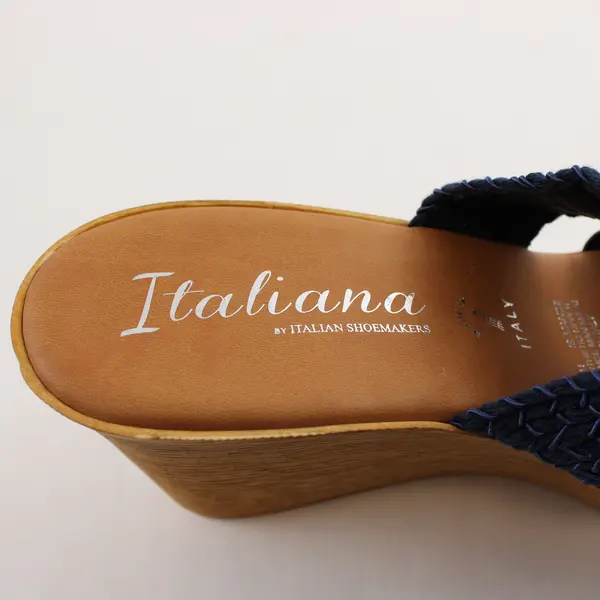 Italiana by Italian Shoemakers Blue Strap Wedge Sandals Women's US Size 11M