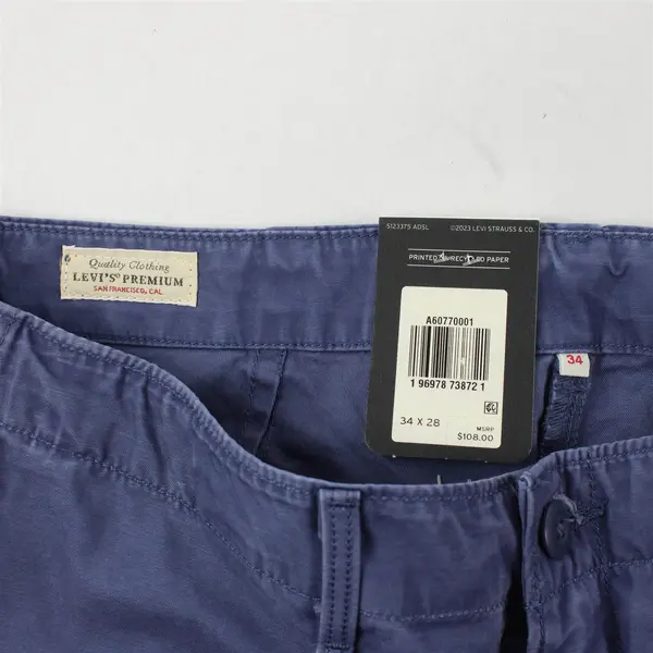 Levi's Men's 34x28 Blue Baggy Cargos 100% Cotton Cargo Pants New